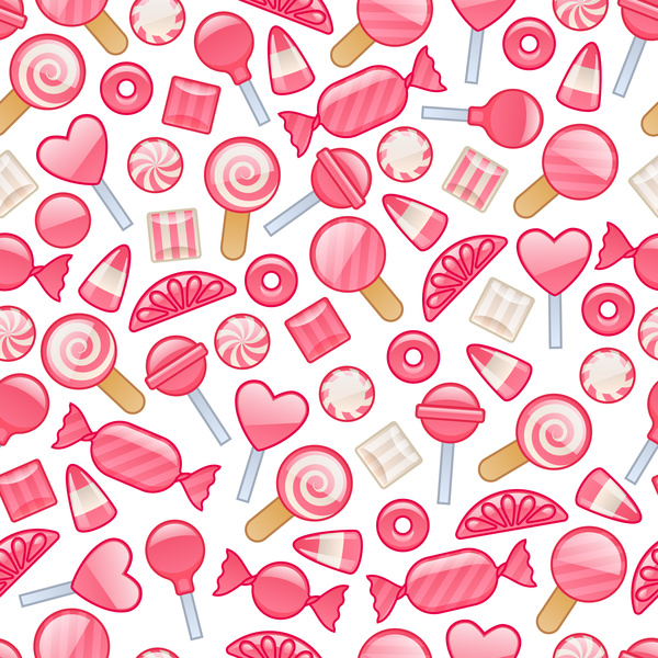 Pink candy cane seamless pattern vector