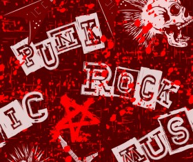 Punk rock with music background vector