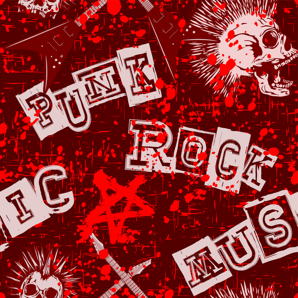 Punk rock with music background vector