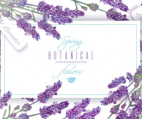 Purple flower frame vector