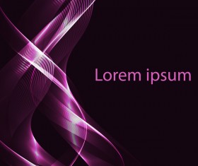 Purple light wavy with black background vector 01