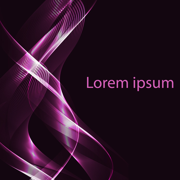 Purple light wavy with black background vector 01