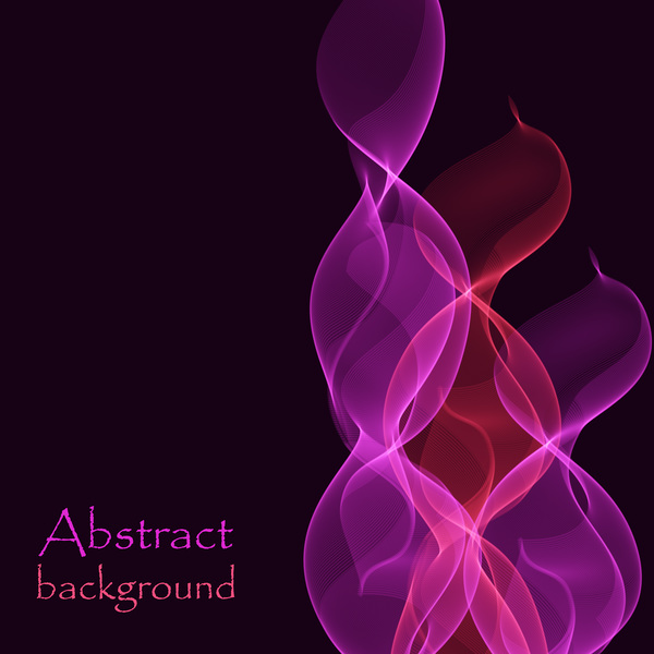 Purple light wavy with black background vector 02