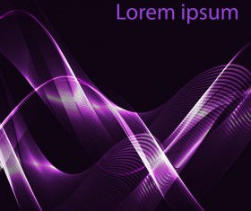 Purple light wavy with black background vector 03
