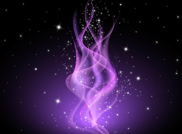 Purple wavy with star light vector background