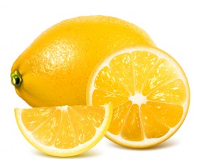 Realistic lemon with slice vector