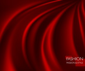 Red smooth silk background vector 01