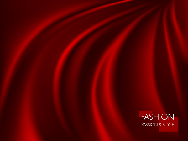 Red smooth silk background vector 01