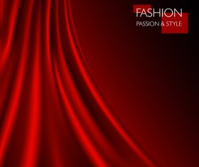 Red smooth silk background vector 03