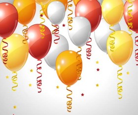 Red with orange and white balloons background vector