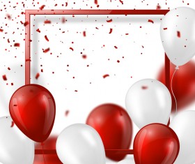 Red with white balloon and frame vector background