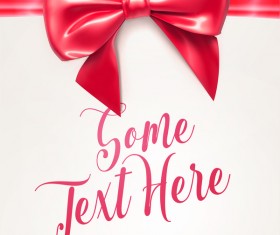 Red with white gift card and bow vector