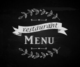 Restaurant menu with chalkboard background vector 01