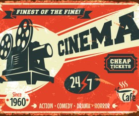 Film with popcorn cinema poster vector 01 - GooLoc