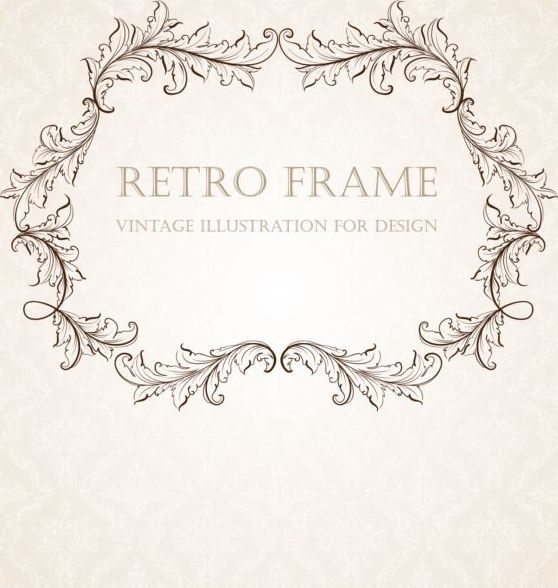 Retro frame vintage illustration vector 01