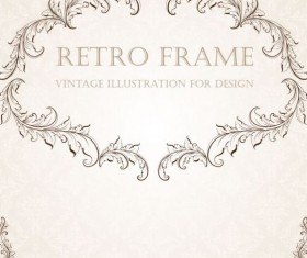 Retro frame vintage illustration vector 03