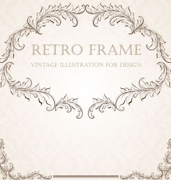 Retro frame vintage illustration vector 03