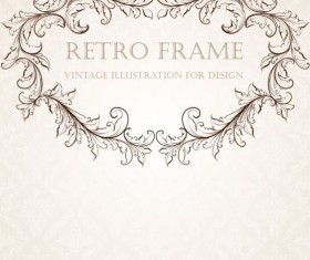 Retro frame vintage illustration vector 04