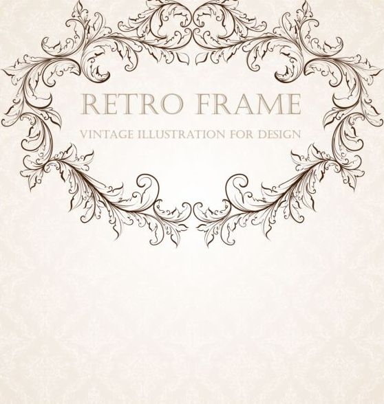 Retro frame vintage illustration vector 04