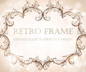 Retro frame vintage illustration vector 05