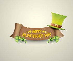 Retro saint patricks day labels vector 01