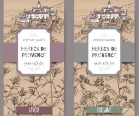 Retro sketch vertical banner vector material 04