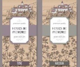 Retro sketch vertical banner vector material 05