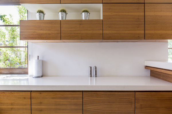 Retro wooden kitchen hanging cabinet Stock Photo 02