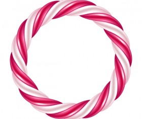 Round candy cane vector frame 01