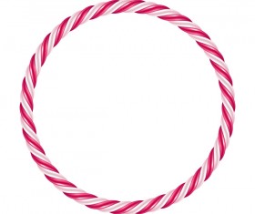 Round candy cane vector frame 02