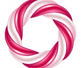 Round candy cane vector frame 03