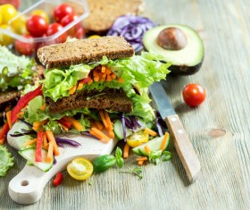 Rye whole grain fresh sandwich HD picture 05