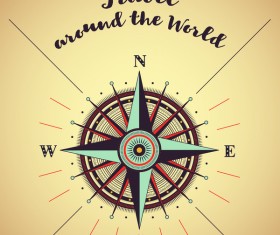 Seafaring background with compass vector 02