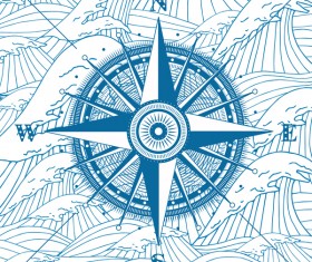 Seafaring background with compass vector 03