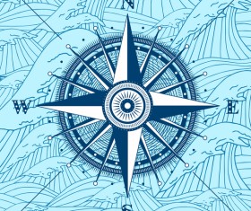 Seafaring background with compass vector 04