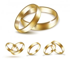 Shining gold ring vector set 01