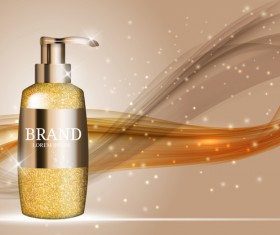 Shower gel poster with abstract background vector 04