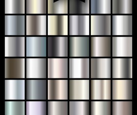 Silver gradient vector set