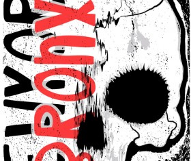 Skull grunge background vectors 03