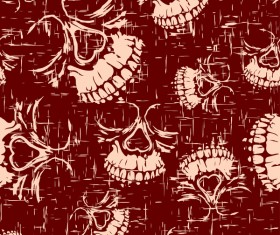 Skull with abstract seamless pattern vector