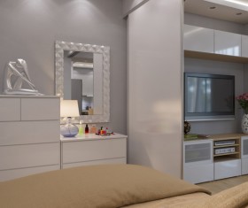 Small size living room and bedroom design Stock Photo 03