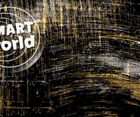 Smart world logo with data background vector