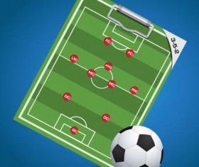 Soccer background with strategy vectors design 01
