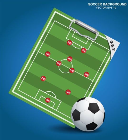 Soccer background with strategy vectors design 01