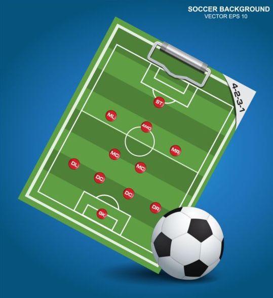 Soccer background with strategy vectors design 04