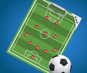 Soccer background with strategy vectors design 06