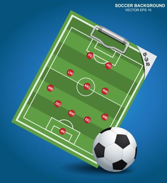 Soccer background with strategy vectors design 06