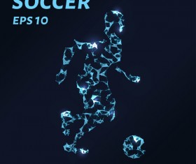 Soccer with points lines 3D vector