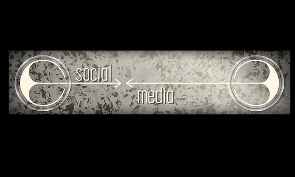 Social media with black background vector