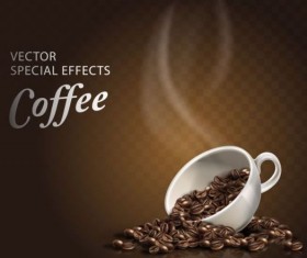 Special effects coffee poster template vector 01